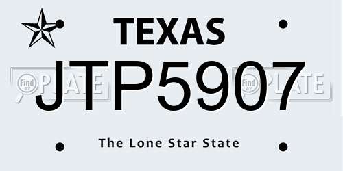 JTP5907 Texas License Plate