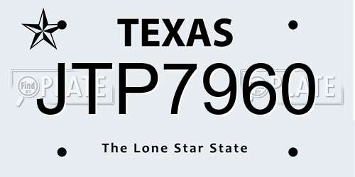 JTP7960 Texas License Plate