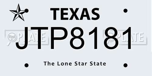 JTP8181 Texas License Plate