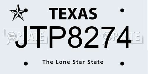 JTP8274 Texas License Plate