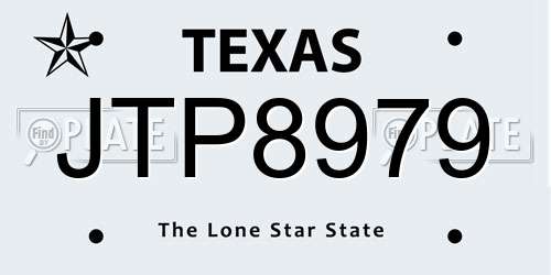 JTP8979 Texas License Plate