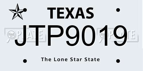 JTP9019 Texas License Plate
