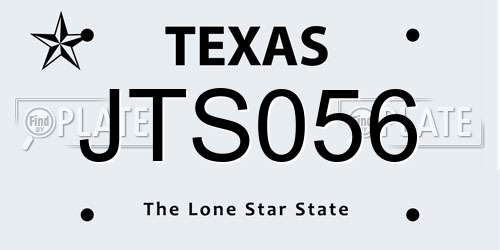 JTS056 Texas License Plate