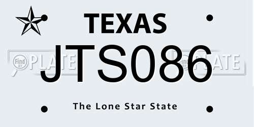 JTS086 Texas License Plate