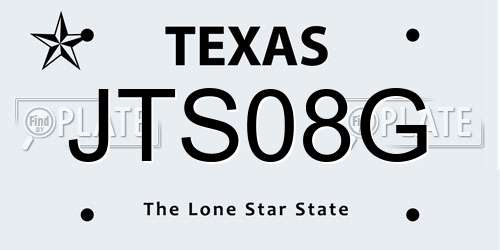 JTS08G Texas License Plate