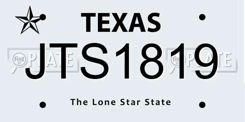 JTS1819 Texas License Plate