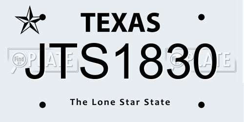 JTS1830 Texas License Plate