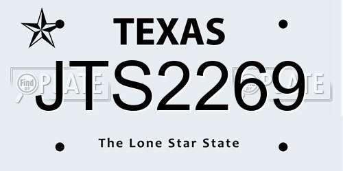 JTS2269 Texas License Plate