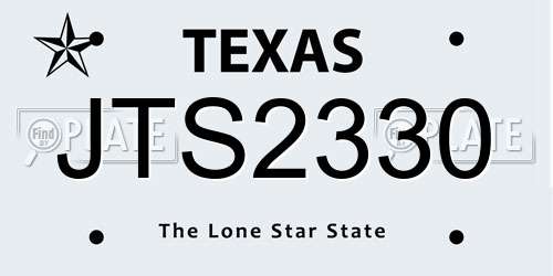 JTS2330 Texas License Plate