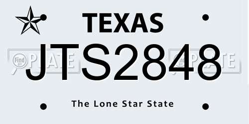 JTS2848 Texas License Plate