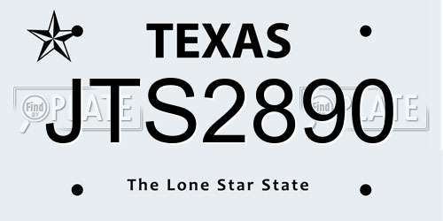 JTS2890 Texas License Plate