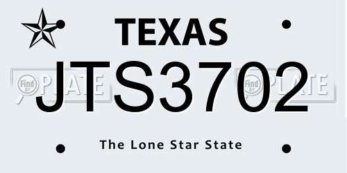 JTS3702 Texas License Plate