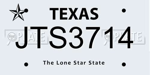 JTS3714 Texas License Plate