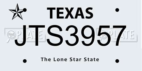 JTS3957 Texas License Plate