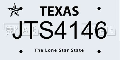 JTS4146 Texas License Plate