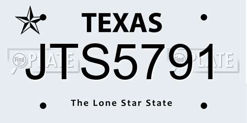 JTS5791 Texas License Plate