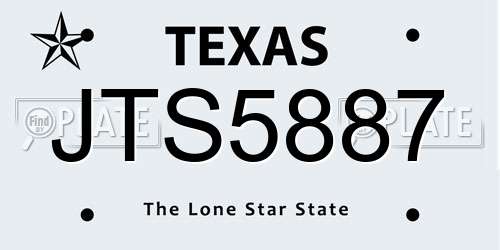 JTS5887 Texas License Plate