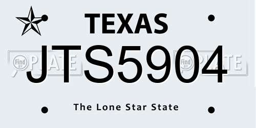 JTS5904 Texas License Plate