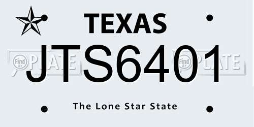 JTS6401 Texas License Plate