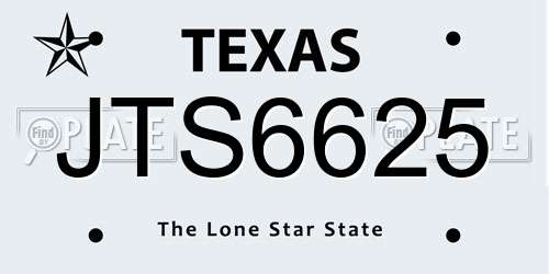 JTS6625 Texas License Plate