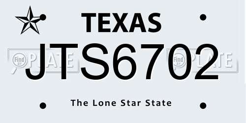 JTS6702 Texas License Plate
