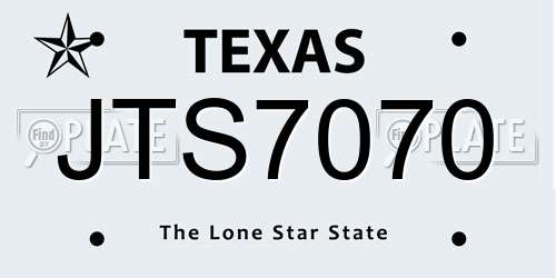 JTS7070 Texas License Plate