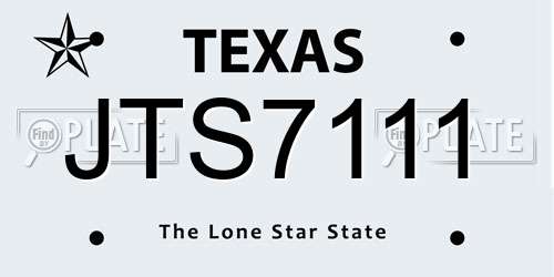 JTS7111 Texas License Plate