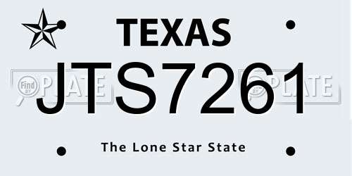 JTS7261 Texas License Plate