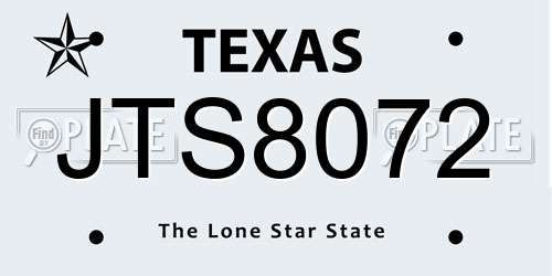 JTS8072 Texas License Plate