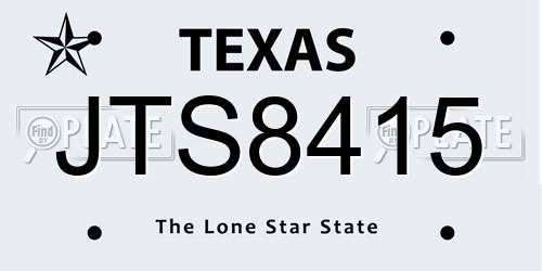JTS8415 Texas License Plate