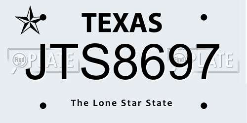 JTS8697 Texas License Plate