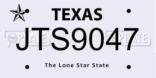 JTS9047 Texas License Plate