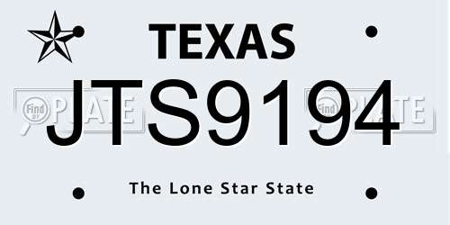 JTS9194 Texas License Plate