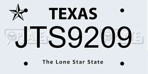 JTS9209 Texas License Plate