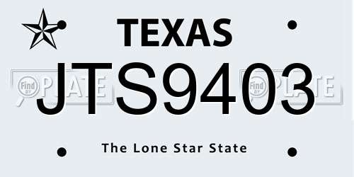 JTS9403 Texas License Plate