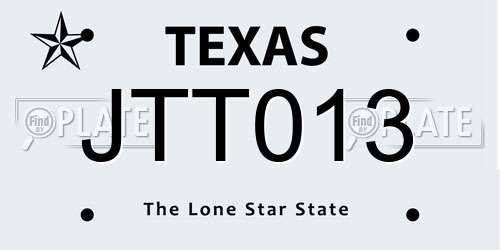 JTT013 Texas License Plate