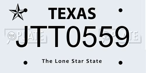 JTT0559 Texas License Plate