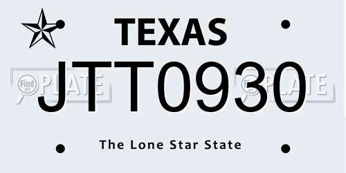 JTT0930 Texas License Plate