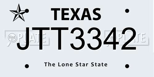 JTT3342 Texas License Plate