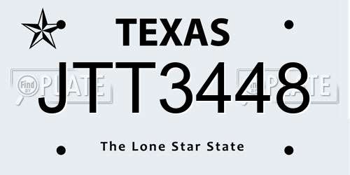 JTT3448 Texas License Plate