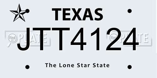 JTT4124 Texas License Plate