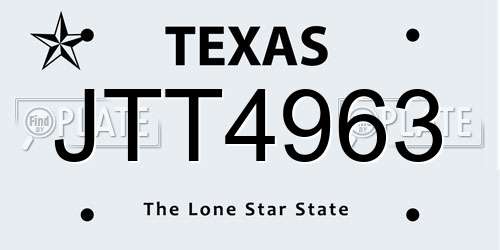 JTT4963 Texas License Plate