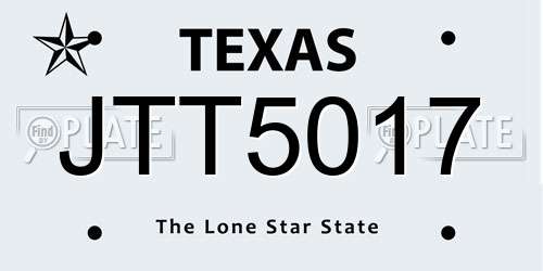 JTT5017 Texas License Plate
