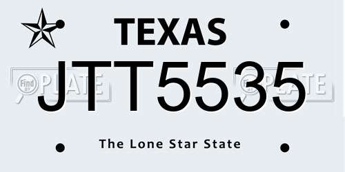 JTT5535 Texas License Plate