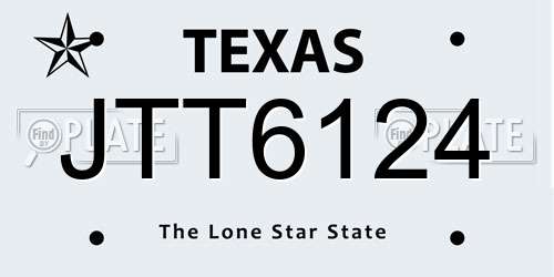 JTT6124 Texas License Plate