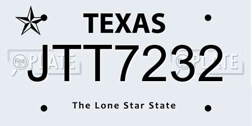 JTT7232 Texas License Plate