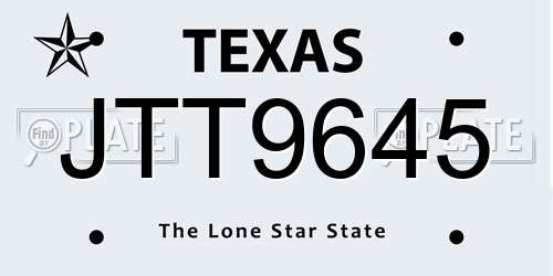 JTT9645 Texas License Plate