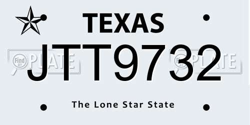 JTT9732 Texas License Plate