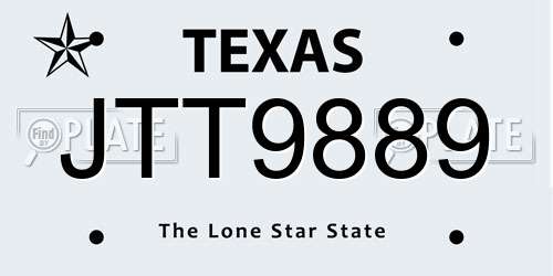 JTT9889 Texas License Plate