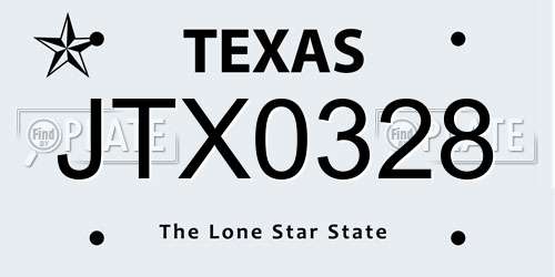 JTX0328 Texas License Plate